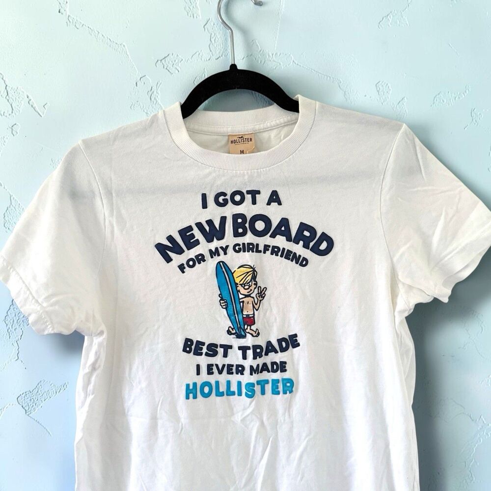 Men's Vintage Hollister Surf Boy New Board for Girlfriend Funny Tee Shirt Cotton